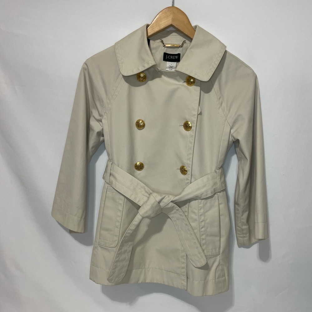 J. Crew Khaki Belted Trench Coat Jacket size 0/S